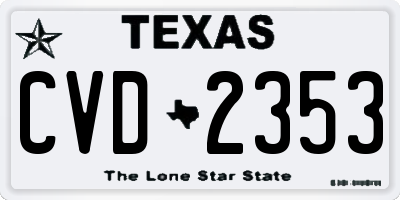 TX license plate CVD2353