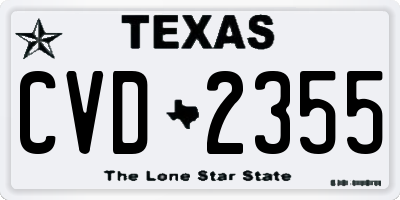 TX license plate CVD2355