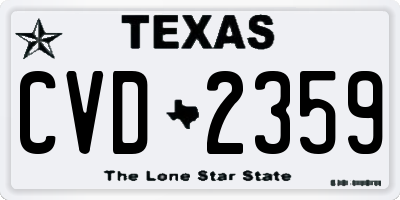 TX license plate CVD2359