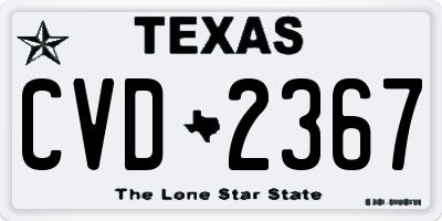 TX license plate CVD2367