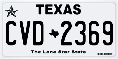 TX license plate CVD2369