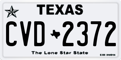 TX license plate CVD2372