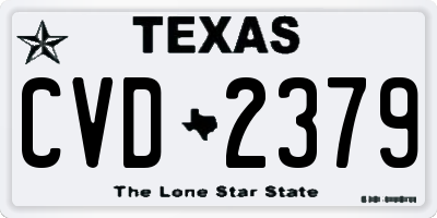 TX license plate CVD2379