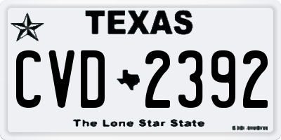 TX license plate CVD2392