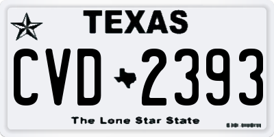 TX license plate CVD2393