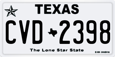 TX license plate CVD2398