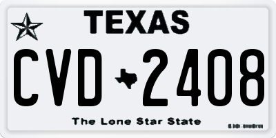 TX license plate CVD2408