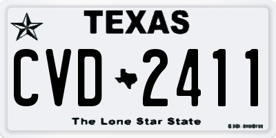 TX license plate CVD2411