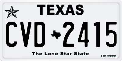 TX license plate CVD2415