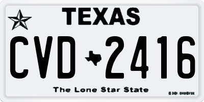 TX license plate CVD2416