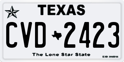 TX license plate CVD2423