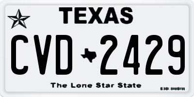 TX license plate CVD2429