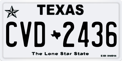TX license plate CVD2436