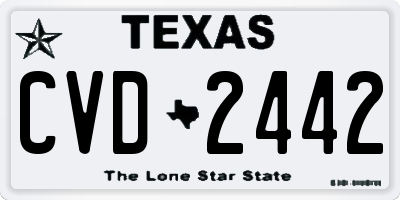 TX license plate CVD2442