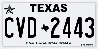 TX license plate CVD2443