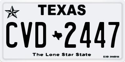 TX license plate CVD2447