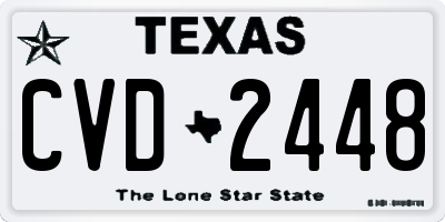 TX license plate CVD2448