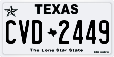 TX license plate CVD2449