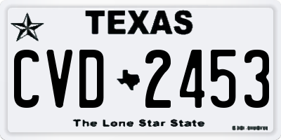 TX license plate CVD2453