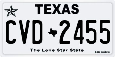 TX license plate CVD2455
