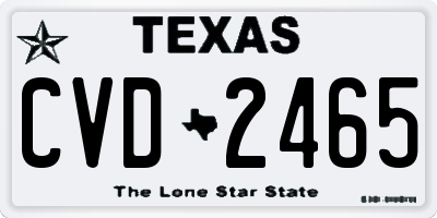 TX license plate CVD2465