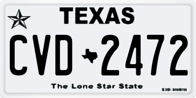 TX license plate CVD2472