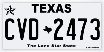 TX license plate CVD2473