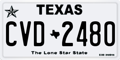 TX license plate CVD2480
