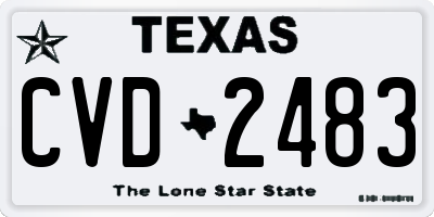 TX license plate CVD2483