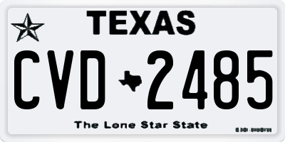 TX license plate CVD2485