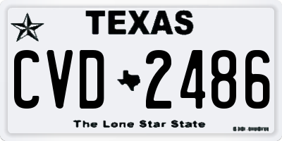 TX license plate CVD2486