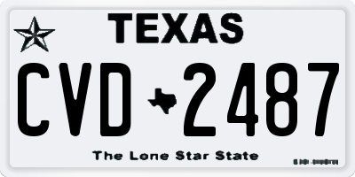 TX license plate CVD2487