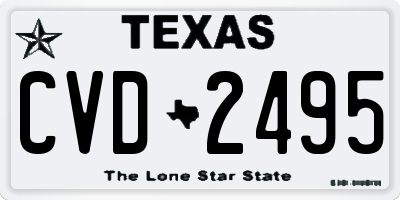 TX license plate CVD2495