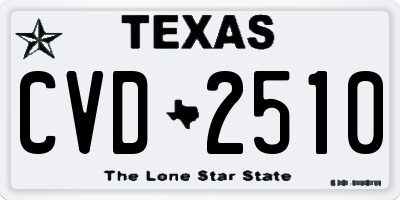 TX license plate CVD2510