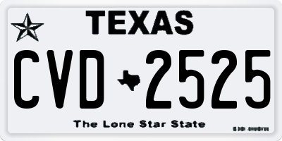 TX license plate CVD2525