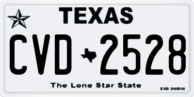 TX license plate CVD2528