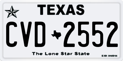 TX license plate CVD2552