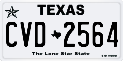 TX license plate CVD2564