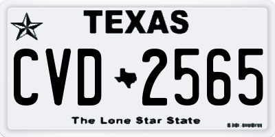 TX license plate CVD2565