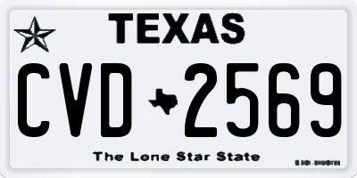 TX license plate CVD2569