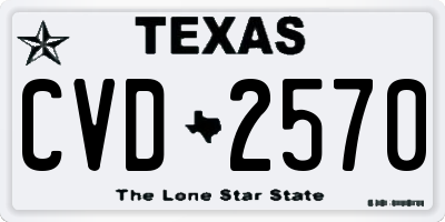 TX license plate CVD2570