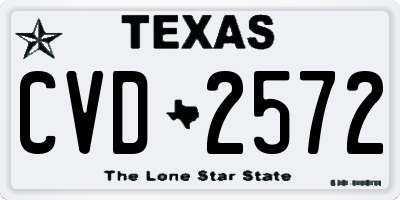 TX license plate CVD2572