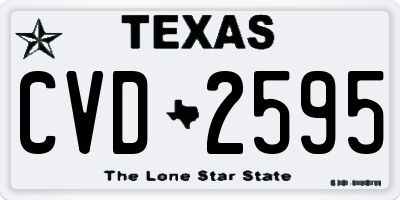 TX license plate CVD2595