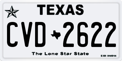 TX license plate CVD2622