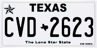 TX license plate CVD2623