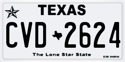 TX license plate CVD2624