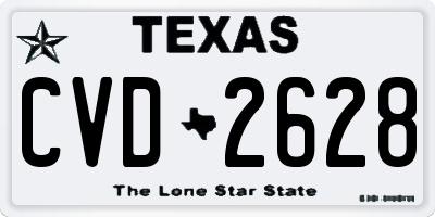TX license plate CVD2628