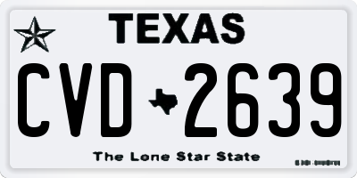 TX license plate CVD2639