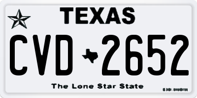 TX license plate CVD2652