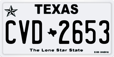 TX license plate CVD2653
